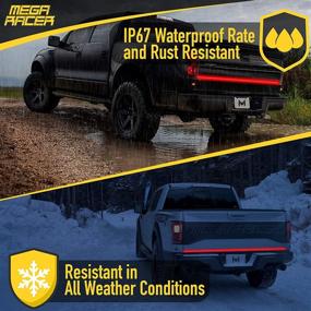 img 2 attached to Mega Racer Triple Row 60 Inch LED Tailgate Light Bar for Trucks - 5 Functions Brake/Running/Sequential Turn Signals/Reverse/Double Flashing Lights, 270 Pieces LED Diodes, High Waterproof Rating IP67, 1 Pc