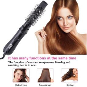 img 2 attached to 💇 3-in-1 Hot Air Brush Styler: One Step Hair Dryer & Volumizer for Straightening, Curling, Lightweight Salon Ceramic Blow Dryer with Negative Ion Technology for Hot Air Modeling