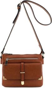 img 4 attached to 👜 Stylish and Practical Flap Pocket Crossbody Bag for Women - Brown Handbags & Wallets