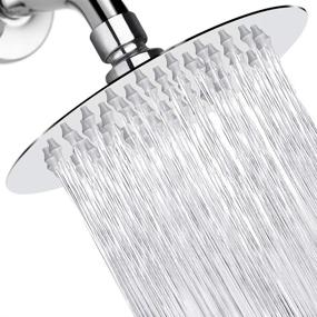 img 4 attached to Enhance Your Shower Experience with NearMoon High Pressure 6 Inch Rain Shower Head, Ultra-Thin Design, Stainless Steel (Chrome Finish)