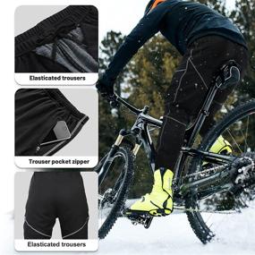 img 1 attached to 🚴 4ucycling Men's Windproof Fleece Cycling Pants for Outdoor Activities and Various Sports