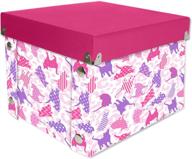 🐱 x-small pink/purple snap-n-store select storage box (sns01951), cat design, 8 x 8 x 5.75 inches logo