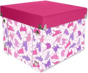 img 2 attached to 🐱 X-Small Pink/Purple Snap-N-Store Select Storage Box (SNS01951), Cat Design, 8 x 8 x 5.75 Inches