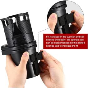 img 1 attached to 🚗 Car Cup Holder Extender with Adjustable Mount - 2-Pack Multifunctional Cup Drink Holder for Vehicle - Includes 4 Coasters (Matt Black)