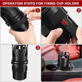 img 2 attached to 🚗 Car Cup Holder Extender with Adjustable Mount - 2-Pack Multifunctional Cup Drink Holder for Vehicle - Includes 4 Coasters (Matt Black)