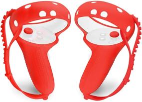 img 4 attached to Full Grip Cover Compatible For Oculus Quest 2 Touch Controller With Adjustable Anti-Fall Backhand Starp And Wrist Hand By X-Super Home (Red)