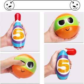 img 1 attached to 🎳 Bowling Toddlers: Colorful Educational Developmental Toy Set