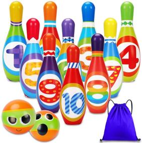 img 4 attached to 🎳 Bowling Toddlers: Colorful Educational Developmental Toy Set