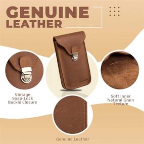 img 2 attached to Ranboo Genuine Leather Cell Phone Pouch: iPhone 13 Pro Max, 12 Pro Max, 11 Pro Max, 📱 XS Max, 7 Plus, 8 Plus, LG Stylo 6, Motorola One 5G Ace Belt Holder Carrying Case (Brown)