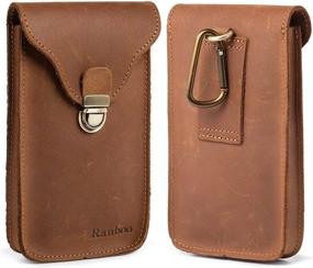 img 4 attached to Ranboo Genuine Leather Cell Phone Pouch: iPhone 13 Pro Max, 12 Pro Max, 11 Pro Max, 📱 XS Max, 7 Plus, 8 Plus, LG Stylo 6, Motorola One 5G Ace Belt Holder Carrying Case (Brown)