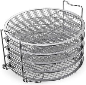 img 4 attached to Stainless Steel Dehydrator Rack Stand for Ninja Foodi Pressure Cooker and Air Fryer 6.5 and 8 Quart, Instant Pot Duo Crisp 8 Quart by Sicheer