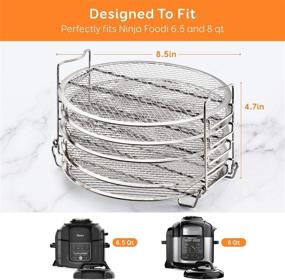 img 3 attached to Stainless Steel Dehydrator Rack Stand for Ninja Foodi Pressure Cooker and Air Fryer 6.5 and 8 Quart, Instant Pot Duo Crisp 8 Quart by Sicheer