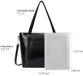 img 2 attached to 👜 CLUCI Vintage Leather Large Work Briefcase Tote for Women - Fashionable Ladies Top Handle Shoulder Bag and Purse