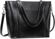 👜 cluci vintage leather large work briefcase tote for women - fashionable ladies top handle shoulder bag and purse logo