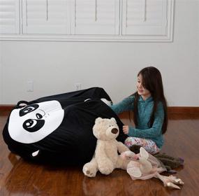 img 2 attached to Roomganize Extra Large Panda Bean Bag Chair Cover: Soft Toy and Linen Storage Organizer for Stylish Room Decor+