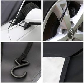 img 1 attached to Extra Large Waterproof Car Windshield Snow Cover with Magnetic and Elastic Fixing Hooks for Most Cars - Ultimate Wiper Protector and Window Cover