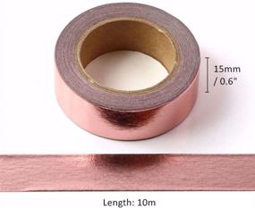 img 3 attached to Набор матовой золотой бумаги Washi - 6 рулонов шириной 15 мм, длиной 10 м, цветные самоклеящиеся маскировочные ленты для скрапбукинга, рукоделия и украшения искусства