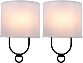 img 2 attached to VILUXY Modern Bedside Wall Sconces with White Fabric Shade - Set of 2 | Stylish Lighting Fixture for Bedroom, Hallway, Entryway, Passway, Bathroom, Vanity