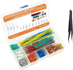 img 4 attached to Makeronics 840-Piece Jumper Wire Kit: Ideal for Breadboard Prototyping, Solder Circuits, Electronics Experiments, Arduino, Raspberry Pi, Jetson Nano - Includes 14 Lengths and Convenient Storage Box
