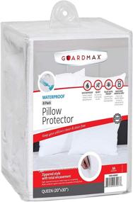 img 1 attached to 🛏️ Guardmax Queen Waterproof Pillow Protectors - 8 Pack Encasement with Zipper to Block Moisture and Particles, Non Noisy Covers (20x30)