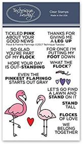 img 1 attached to 🦩 Floyd and Frannie Flamingo Clear Stamps: Premium Photopolymer Rubber Stamps for Card Making Supplies