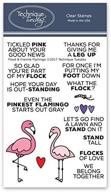 🦩 floyd and frannie flamingo clear stamps: premium photopolymer rubber stamps for card making supplies logo