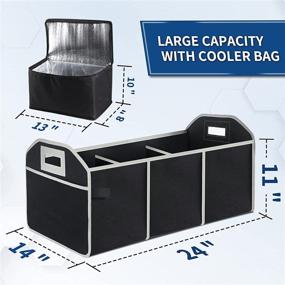 img 3 attached to 🚙 Versatile SUV Trunk Organizer with Leakproof Cooler Bag - Waterproof Car Storage & Collapsible Cargo Solution for Groceries, Van, Sedans & Auto