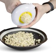 chef-grade corn cob kernel stripper & remover: quick, cleanup-free option to easily peel and collect kernels. safe, convenient, & efficient kitchen tool for soups, salads, and more - bpa free logo