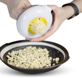 img 4 attached to Chef-Grade Corn Cob Kernel Stripper & Remover: Quick, Cleanup-Free Option to Easily Peel and Collect Kernels. Safe, Convenient, & Efficient Kitchen Tool for Soups, Salads, and More - BPA Free