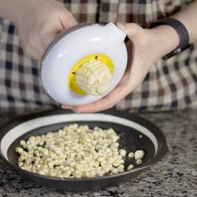 img 2 attached to Chef-Grade Corn Cob Kernel Stripper & Remover: Quick, Cleanup-Free Option to Easily Peel and Collect Kernels. Safe, Convenient, & Efficient Kitchen Tool for Soups, Salads, and More - BPA Free