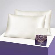 🌙 hyde lane pure 25 momme silk pillowcase for hair and skin - 100% natural mulberry silk, hidden zipper - 2 pack (standard 20x26 pearl white) logo