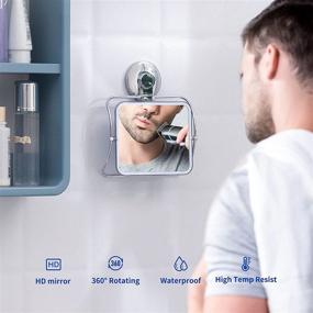 img 1 attached to 🪞 VELMADE Fogless Shower Mirror: 360 Degree Rotating, Suction-based Shaving Mirror with Fogless Technology