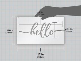 img 2 attached to 🏡 StudioR12 Rustic Hello Stencil: Hand-Drawn Script for Beautiful and Reusable DIY Home Decor - Perfect for Painting, Chalk, and Mixed Media - STCL1517, Select Size (12" x 7")