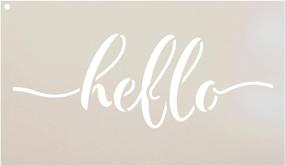 img 3 attached to 🏡 StudioR12 Rustic Hello Stencil: Hand-Drawn Script for Beautiful and Reusable DIY Home Decor - Perfect for Painting, Chalk, and Mixed Media - STCL1517, Select Size (12" x 7")