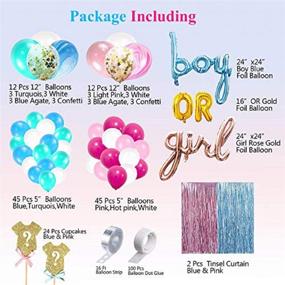 img 1 attached to 🎉 Baby Gender Reveal Party Supplies Decorations Favor Baby Shower Kit for Boy or Girl Foil Balloons, Pink and Blue Balloon Garland Arch Kit/Metallic Tinsel Foil Fringe Curtains, Glitter Cupcake Toppers