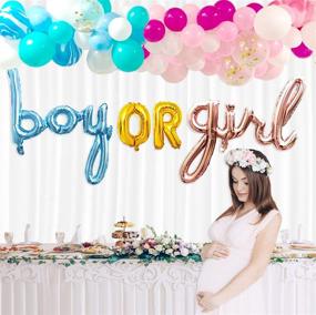 img 3 attached to 🎉 Baby Gender Reveal Party Supplies Decorations Favor Baby Shower Kit for Boy or Girl Foil Balloons, Pink and Blue Balloon Garland Arch Kit/Metallic Tinsel Foil Fringe Curtains, Glitter Cupcake Toppers
