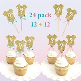 img 2 attached to 🎉 Baby Gender Reveal Party Supplies Decorations Favor Baby Shower Kit for Boy or Girl Foil Balloons, Pink and Blue Balloon Garland Arch Kit/Metallic Tinsel Foil Fringe Curtains, Glitter Cupcake Toppers