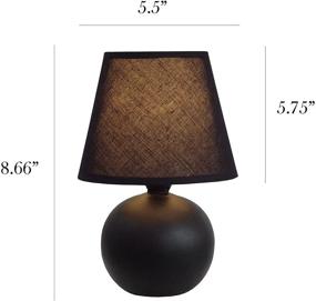 img 2 attached to Mini Ceramic Globe Table Lamp Set, Black - 2-Pack, 2 Count: Simple Designs LT2008-BLK-2PK