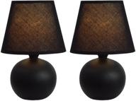 mini ceramic globe table lamp set, black - 2-pack, 2 count: simple designs lt2008-blk-2pk логотип