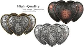 img 1 attached to Antique Silver Engraved Buckle Straps: Women's Belt Accessories