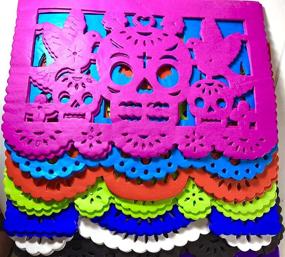 img 3 attached to 🎉 Fiesta Brands 30 Frontales Pack: Colorful Day of the Dead Decoration for Dia de Muertos Altar de Ofrendas - Medium Size Tissue Paper Mexican Papel Picado