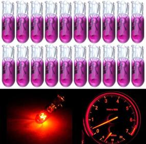 img 4 attached to Cciyu 20 Pack T5 17 86 206 Halogen Light Bulb Instrument Cluster Gauge Dash Lamp 12V (Purple)