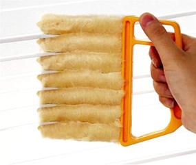 img 3 attached to 2-Pack Washable Mini Blind Cleaner Tool - Window Dusting Duster Brush for Cleaning Venetian Blinds, Window Air Conditioners, and Household Kitchen Dirt with 7 Slat Handheld Brush