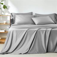 🛏️ nobildonna queen size sheet set - 6 piece dual material & double-sided design, 15-inch deep pocket, breathable & cooling brushed microfiber bed set logo