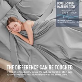 img 3 attached to 🛏️ Nobildonna Queen Size Sheet Set - 6 Piece Dual Material & Double-Sided Design, 15-Inch Deep Pocket, Breathable & Cooling Brushed Microfiber Bed Set