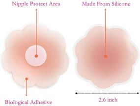 img 3 attached to 👙 Reusable Nipple Covers for Women - Adhesive Silicone Pasties with Carry Case
