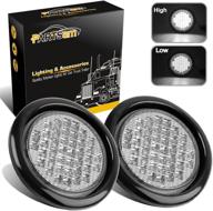 🚛 partsam 4" round led trailer tail lights - 40 white led reverse lights for rv trucks logo