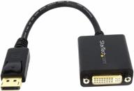 🔌 startech.com displayport to dvi adapter - premium displayport to dvi-d adapter converter 1080p - dp 1.2 to dvi monitor cable dongle - dp to dvi video adapter - latching dp connector (dp2dvi2) logo