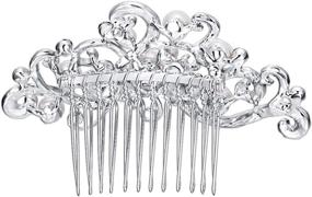 img 3 attached to 💎 Exquisite EVER FAITH Austrian Crystal Cream Simulated Pearl Floral Vine Bridal Hair Side Comb in Elegant Silver-Tone for a Glamorous Look