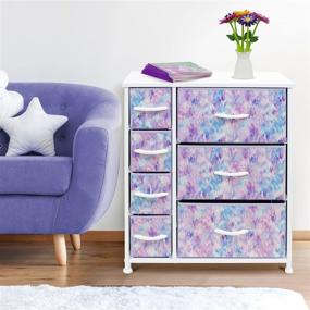 img 1 attached to 🗄️ Sorbus Dresser Organizer: Stylish and Functional Bedroom Storage Solution for Kids - Boys & Girls - 7 Drawers, Tie-Dye Blue/Pink/Purple